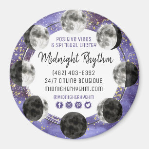 Watercolor Moons Lunar Cycle Galaxy Logo Promo Ad Magnet