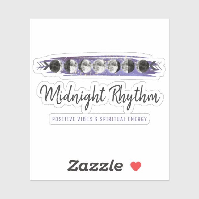 Watercolor Moons Lunar Cycle Galaxy Sky Logo Sticker (Sheet)