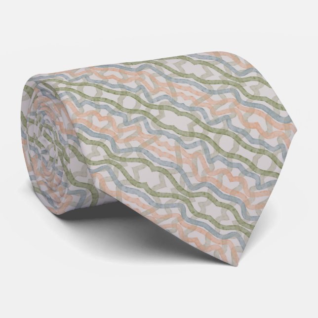 Watercolor Mopping Brushstrokes In Soft Pastel  Neck Tie (Rolled)