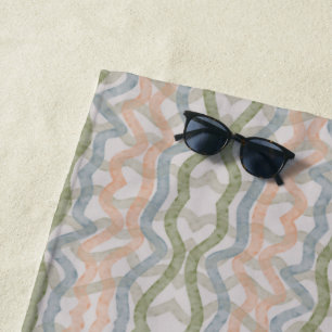 Watercolor Mopping Brushstrokes Pattern In Pastel Beach Towel