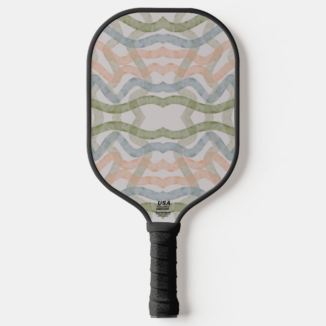 Watercolor Mopping Brushstrokes Pattern In Pastel Pickleball Paddle (Front)