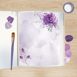 Watercolor Morada Scrapbook Paper