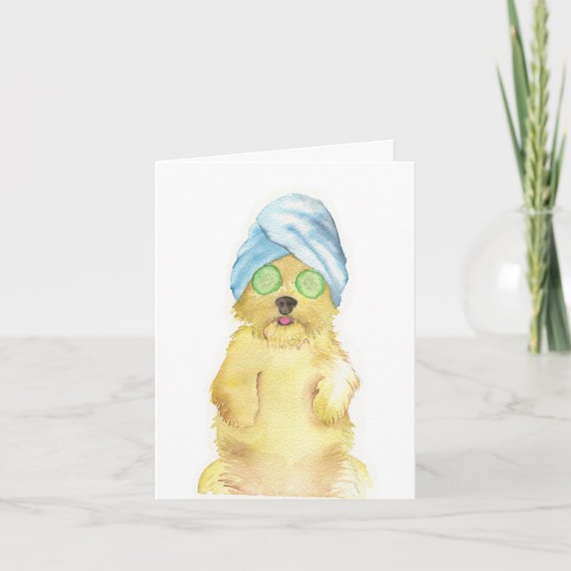 Watercolor Morkie Poo Thank You Cards (Front)