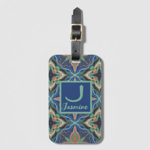 Watercolor Moroccan Marrakech Floral Personalized Luggage Tag