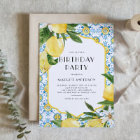 Watercolor Moroccan Tile and Lemon Birthday Party