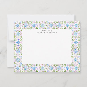 Watercolor Moroccan Tiles Stationery Note Card
