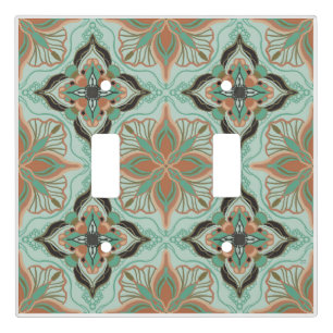 Watercolor Moroccan Vintage Floral Tile  Light Switch Cover