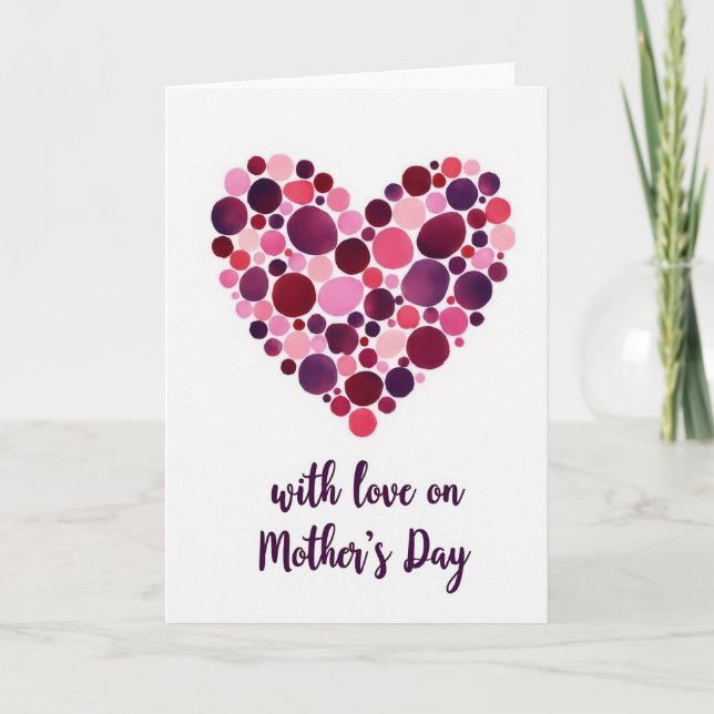 Watercolor Mosaic Heart Card (Front)