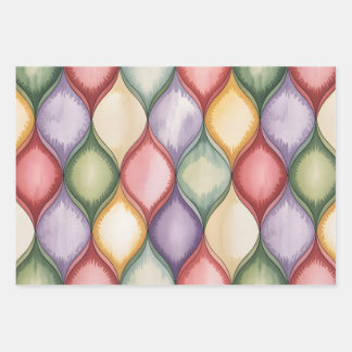 Watercolor Mosaic Wrapping Paper Sheets