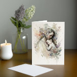 Watercolor Mother and Baby Card