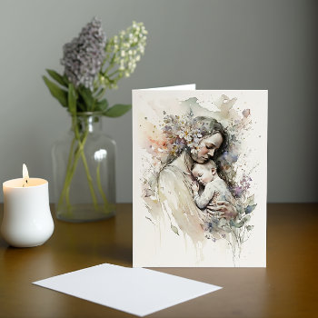 Watercolor Mother And Baby Card by Tannaidhe at Zazzle