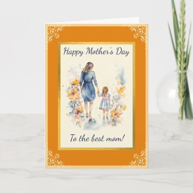 Watercolor Mother And Daughter Card (Front)
