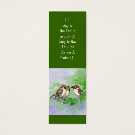 Watercolor Mother Bird Scripture Bible Bookmark (Front)