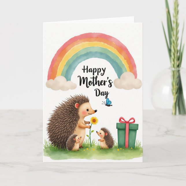 Watercolor Mother Day Scene Card (Front)