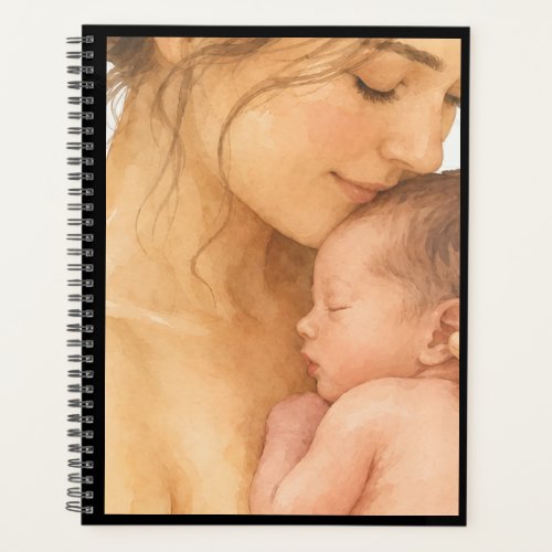 Watercolor Mother & Sleeping Baby Notebook