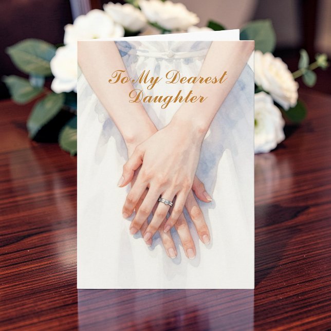 Watercolor Mother to Daughter Wedding Day Card (Creator Uploaded)