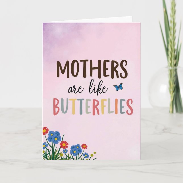 Watercolor Mothers Butterfly Card (Front)