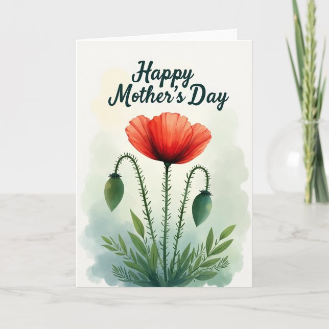 Watercolor Mothers Day Bloom Card (Front)