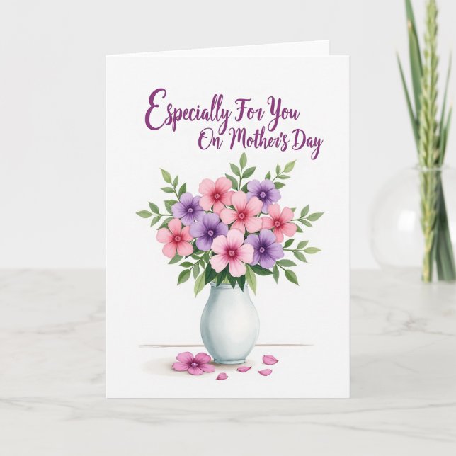 Watercolor Mothers Day Bouquet Card (Front)