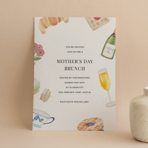 Watercolor Mother's Day Brunch Invitations