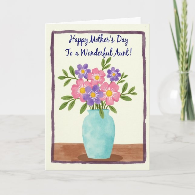 Watercolor Mothers Day Floral Card (Front)