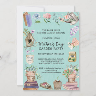 Watercolor Mother's Day Floral Garden Party Invitation