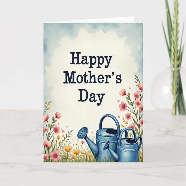 Watercolor Mothers Day Garden Card (Front)