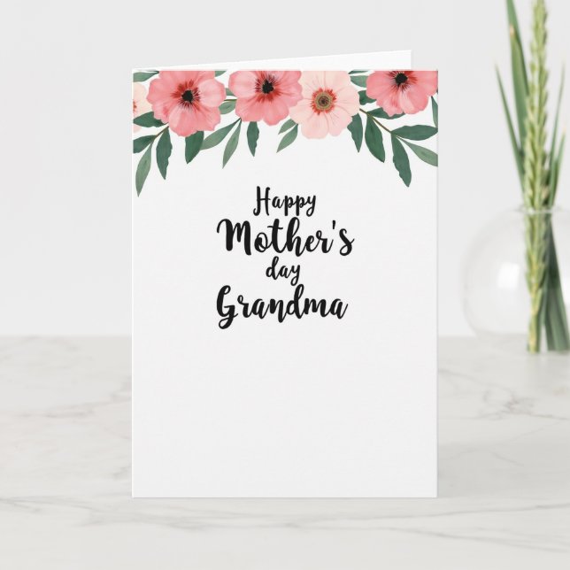 Watercolor Mothers Day Grandma Card (Front)