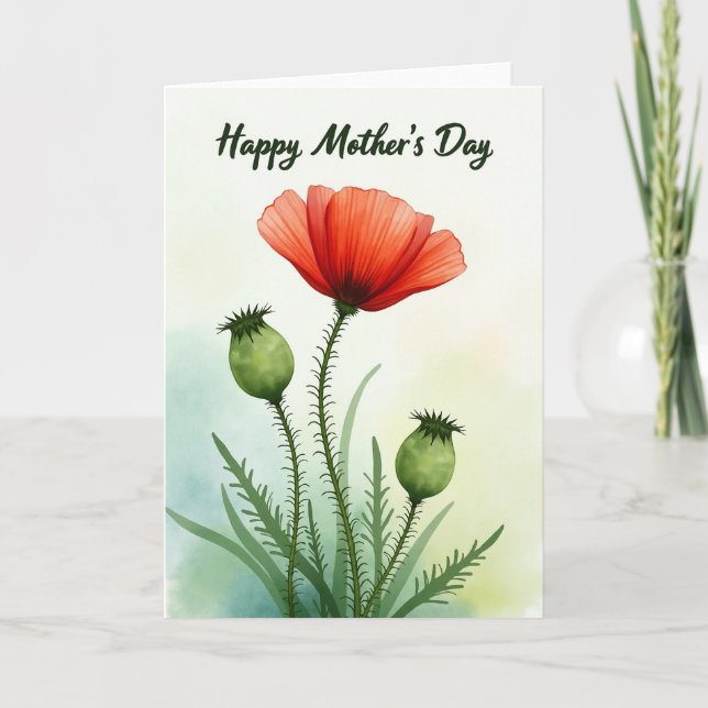 Watercolor Mothers Day Love Card (Front)