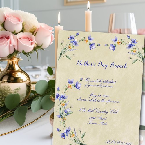  Watercolor Mothers Day or Wedding Brunch Invitation