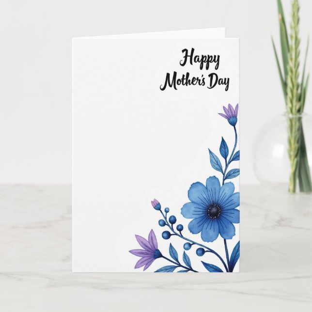 Watercolor Mothers Day Script Card (Front)