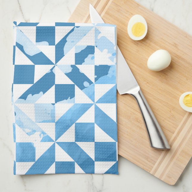 Watercolor motifs kitchen towel (Quarter Fold)