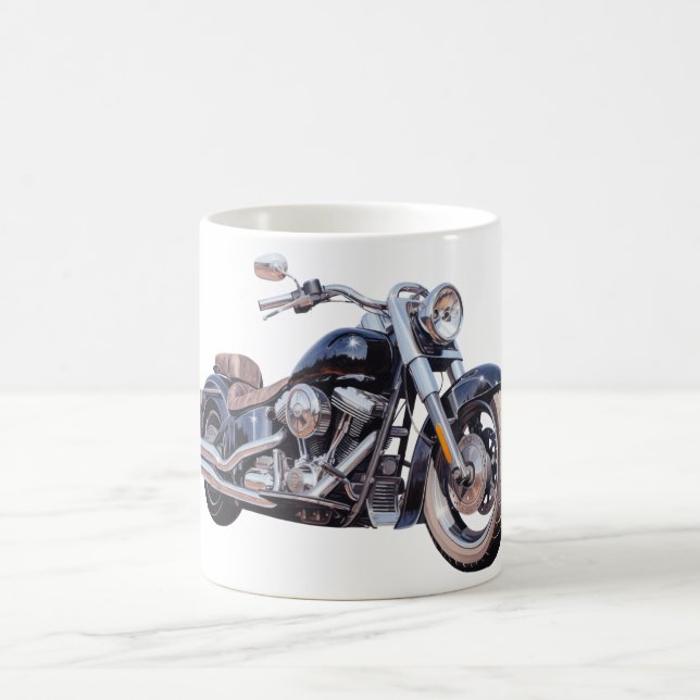 Watercolor motorcycle coffee mug (Center)