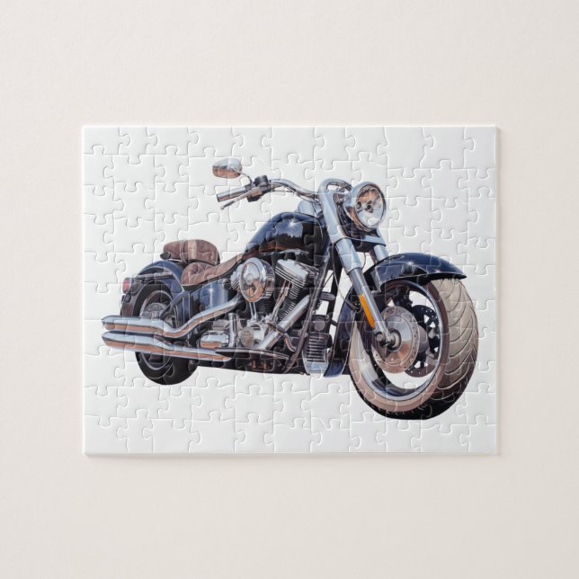 Watercolor motorcycle jigsaw puzzle (Horizontal)