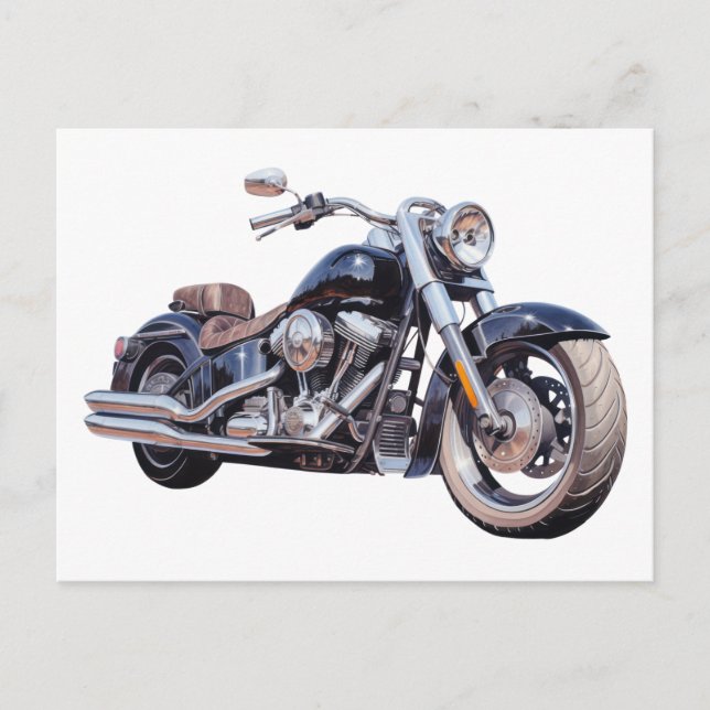 Watercolor motorcycle postcard (Front)