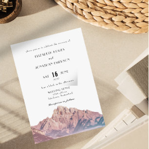 Watercolor Mountain art Wedding Invitation Cards