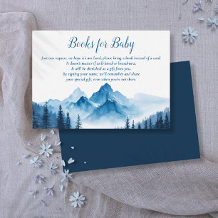 Watercolor Mountain Baby Shower Books For Baby Enclosure Card