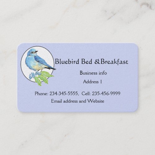 Watercolor Mountain Bluebird Blue Bird Art for the Business Card