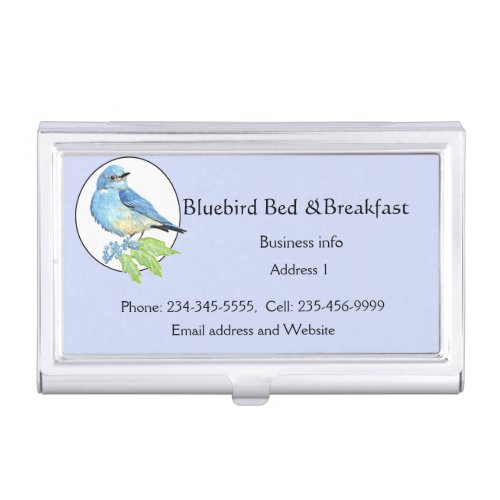 Watercolor Mountain Bluebird Blue Bird Art for the Business Card Case