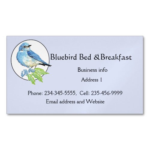 Watercolor Mountain Bluebird Blue Bird Art for the Business Card Magnet