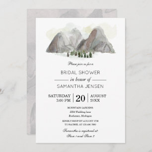 watercolor mountain bridal shower invitation
