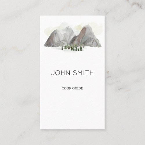 Watercolor mountain business card