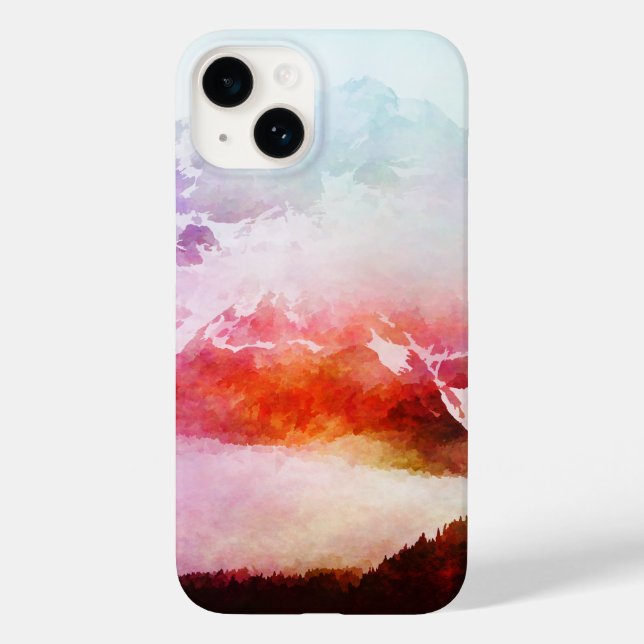 Watercolor Mountain Case-Mate iPhone Case (Back)