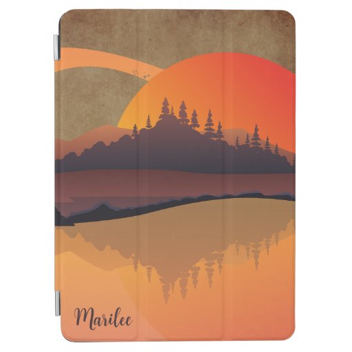 Watercolor Mountain Glowing Sunset  iPad Air Cover