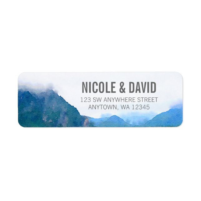 Watercolor Mountain Label (Front)