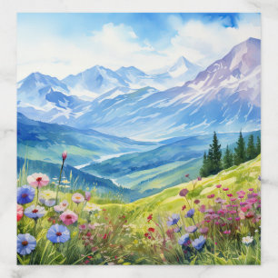 Watercolor Mountain Landscape Background Envelope Liner