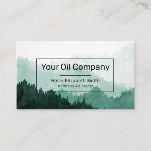 Watercolor Mountain Landscape Essential Oils Business Card