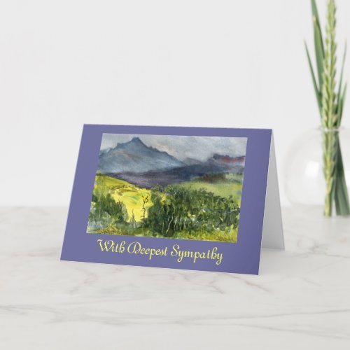 Watercolor Mountain Landscape Sympathy Template