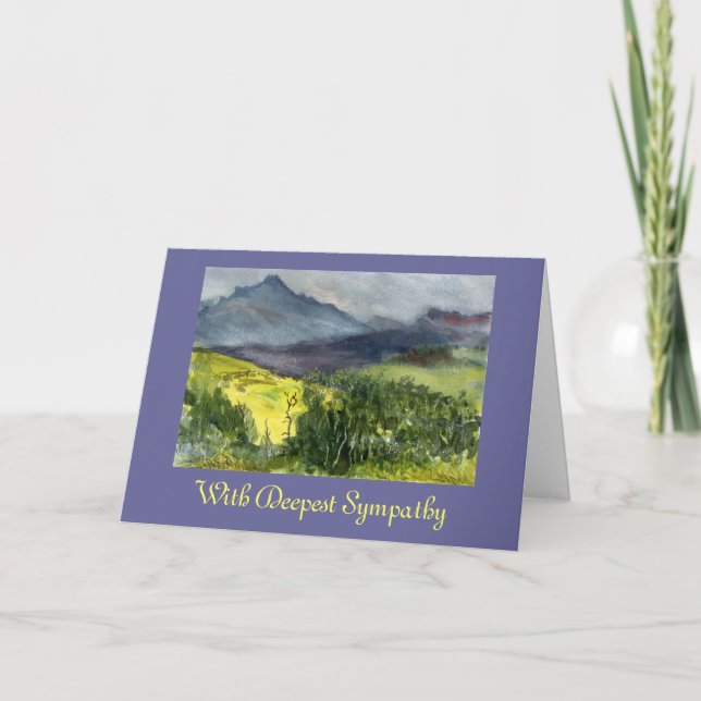 Watercolor Mountain Landscape Sympathy Template (Front)