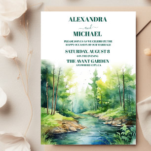 Watercolor Mountain Meadow Wedding Invitation